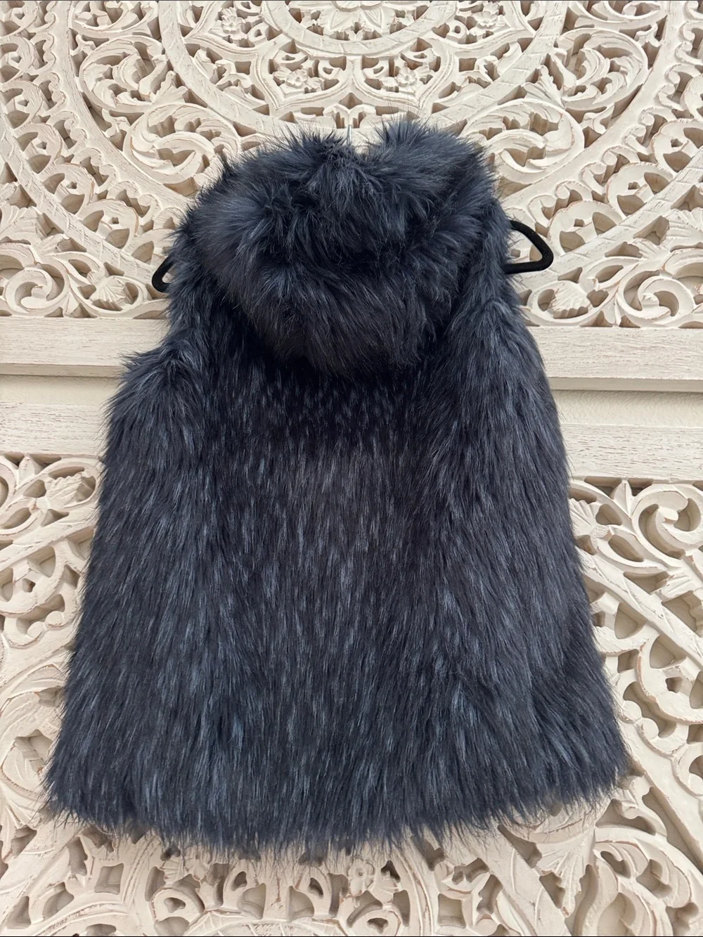 GAP Faux Fur Vest with Plush Collar